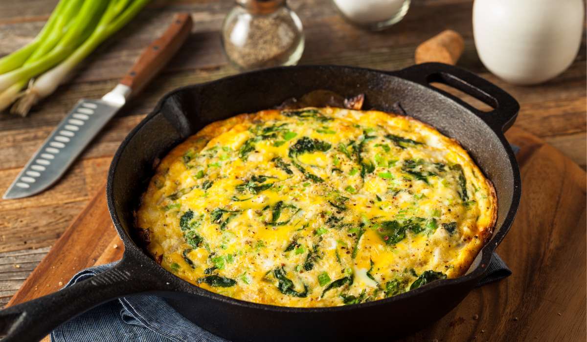 Healing Recipe: Nutritious Mixed Herb Frittata Made Easy 1 Nutritional Mixed Herb Frittata in pan. Brisbane Livewell Clinic.