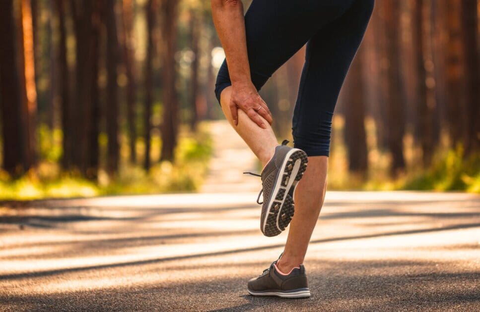 Woman experiencing leg cramp during workout. Nutrition Deficiency. Brisbane Livewell Clinic