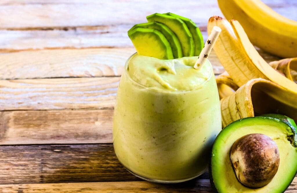 Fresh blended avocado and banana smoothie. Fibre. Brisbane Livewell Clinic