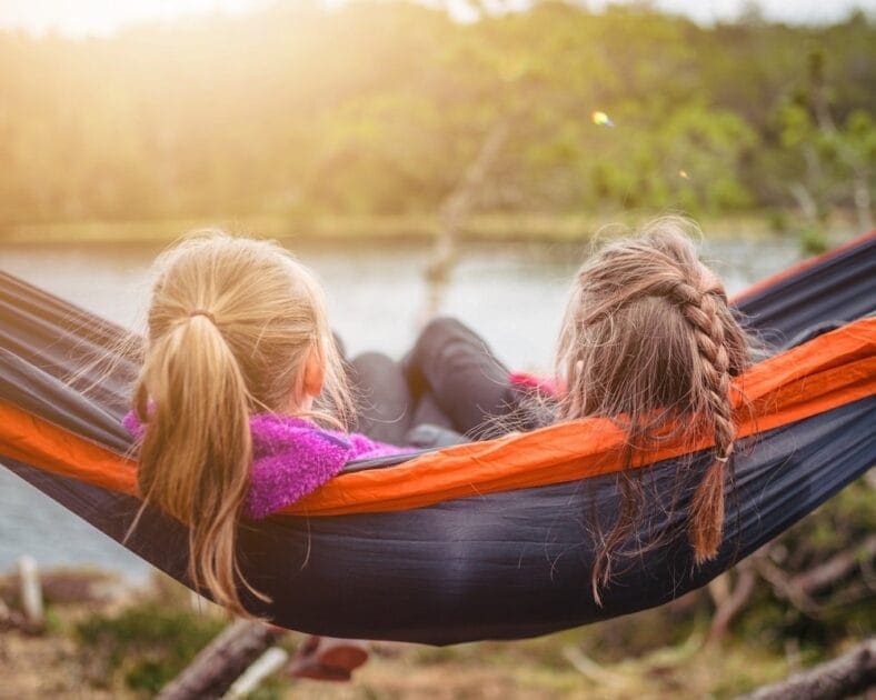 Two children lying on hammock. Heavy Metal Toxicity in Toddlers