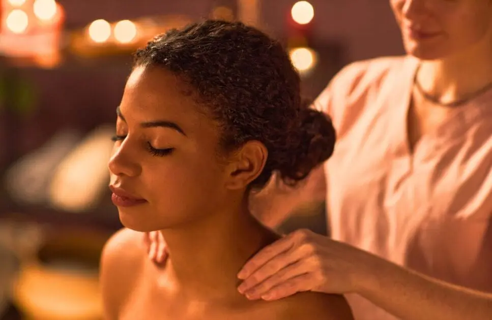 Woman receiving shoulder massage. Therapeutic Value of Massage Therapy. Best Massage Therapist Near Me. Massage Chermside. Massage Near Me. Brisbane Livewell Clinic