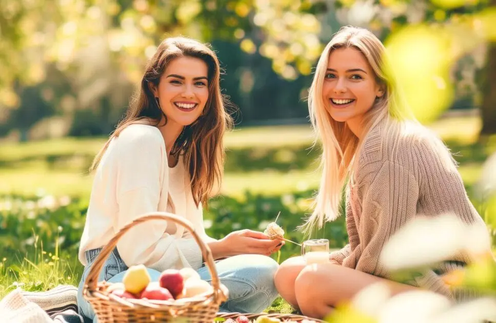 Female friends enjoying a picnic in the park. Naturopathy Brisbane. Health Screening. Naturopaths Near Me. Naturopath Women's Health. Clinical Nutritionist Carina. Brisbane Livewell Clinic